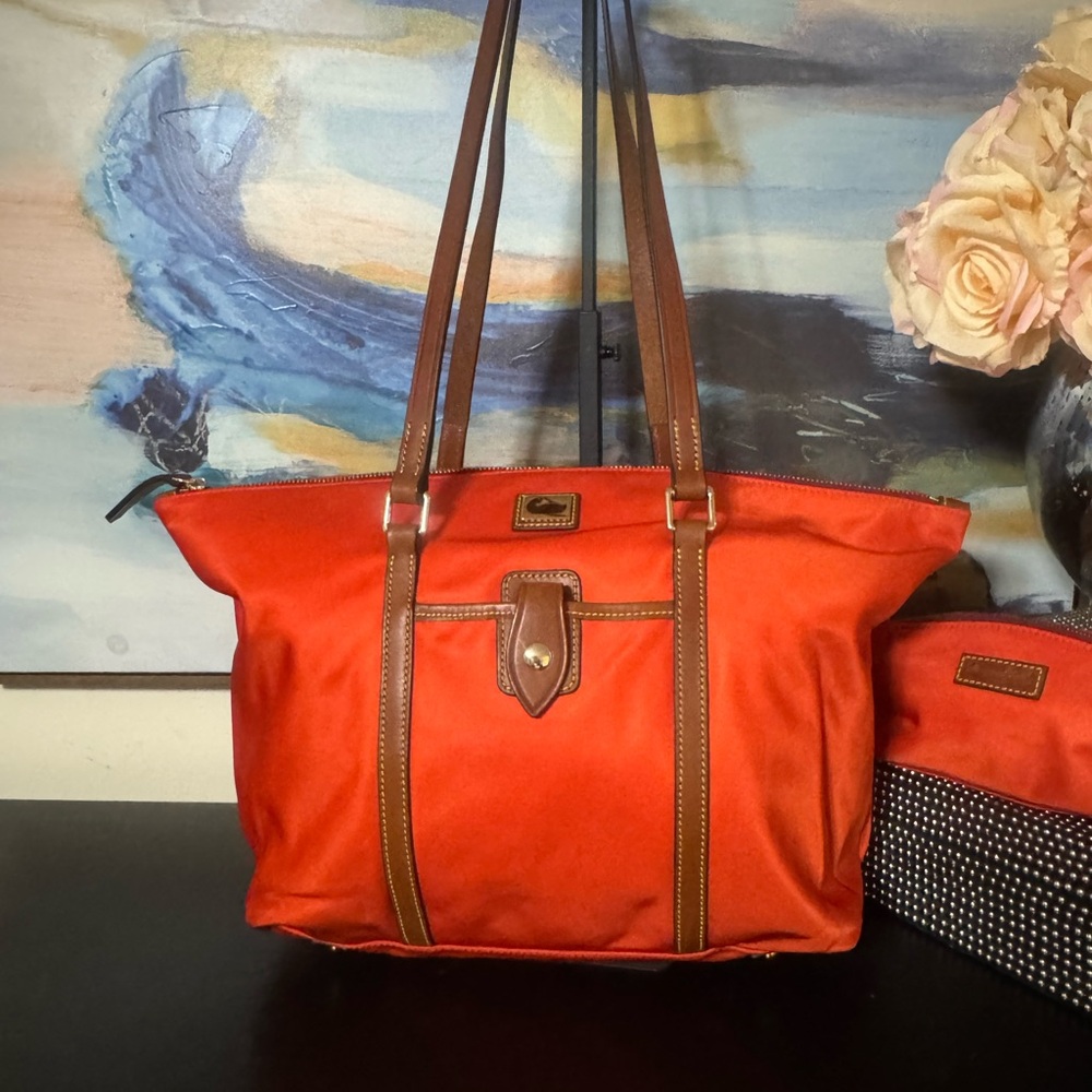Dooney & Bourke Striped Interior Tote +Pouch